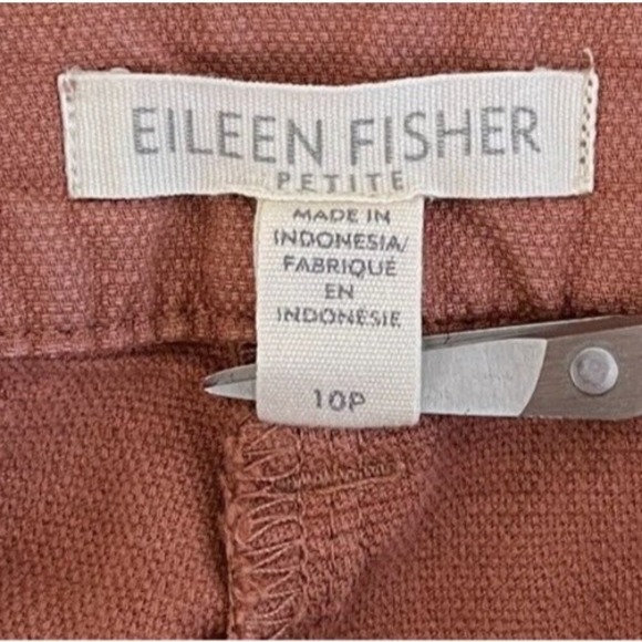 EILEEN FISHER Lantern Crop Pants Sz 10 Petite Organic Cotton Hemp Capri‎ Clay - Picture 3 of 8